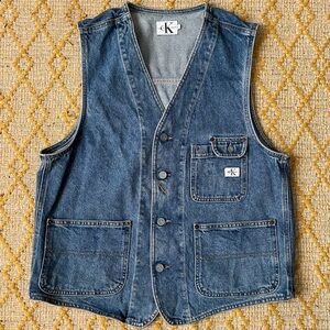 80’s Calvin Klein Blue Denim Vest - Large